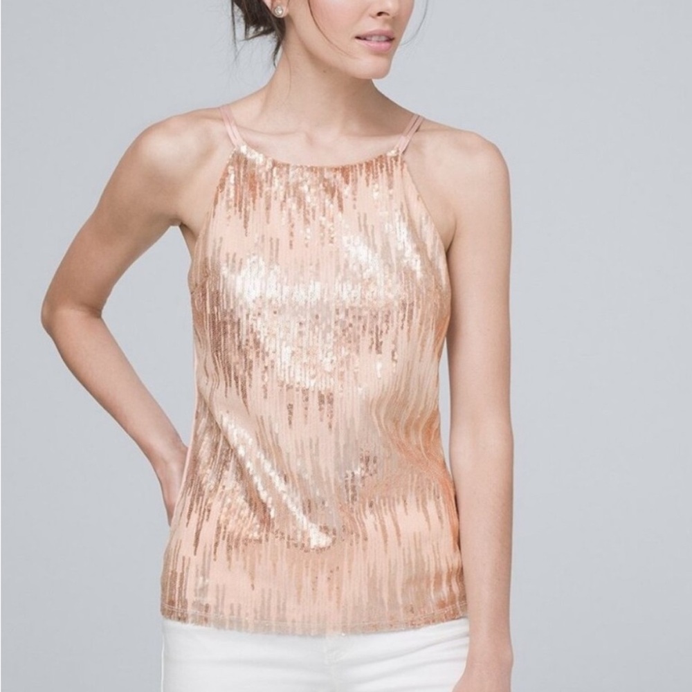 White House Black Market Sequin Party Top